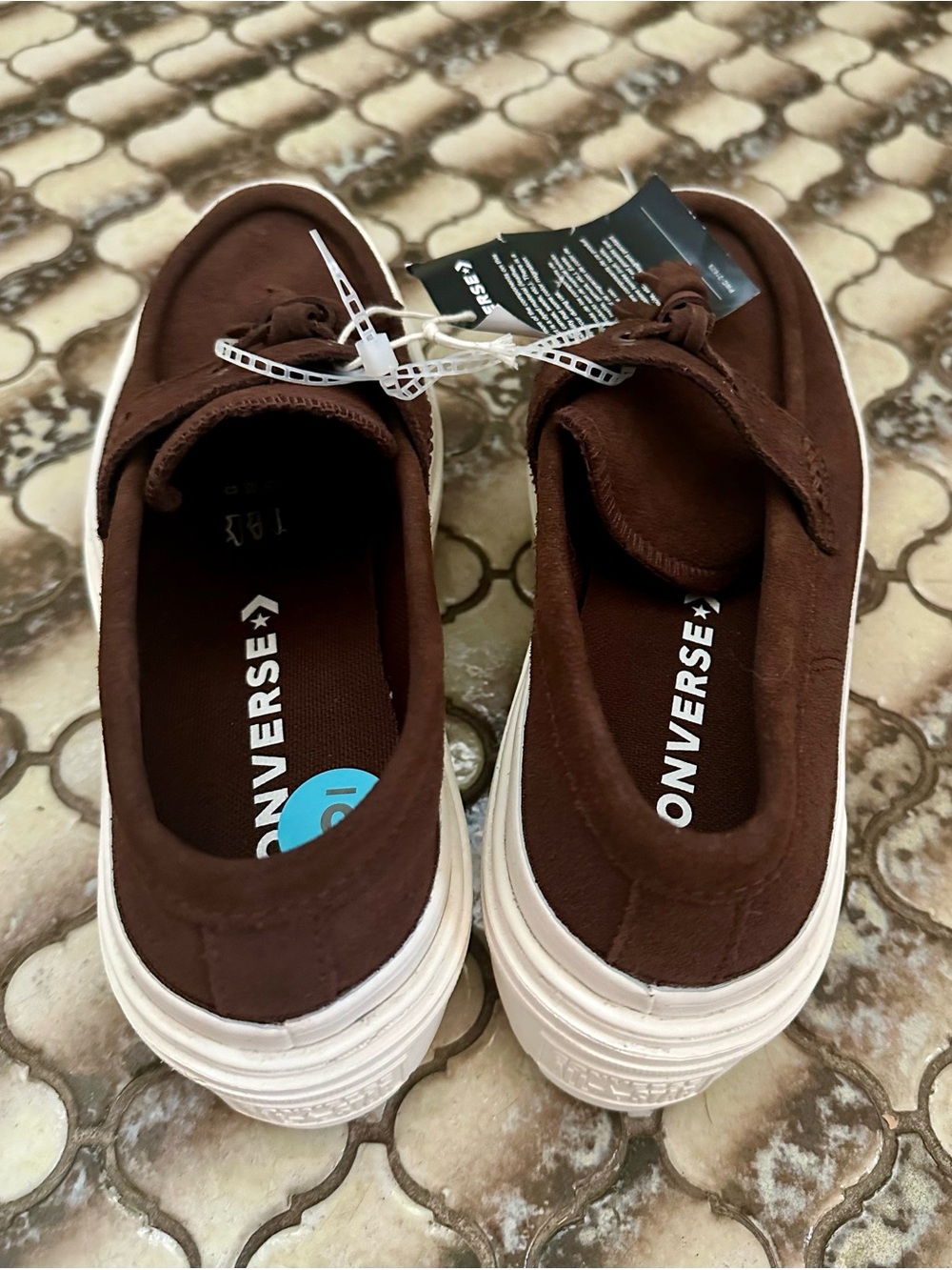 BNWT Converse Brown Suede Tassel Loafer Platform Shoes sz 6 - Picture 3 of 4